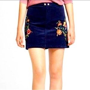 Mossimo Embroidered Corduroy Skirt